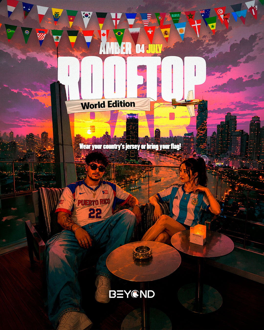 ROOFTOP LATIN PARTY • JULY 4 • WORLD CUP EDITION • AMBER BANGKOK
